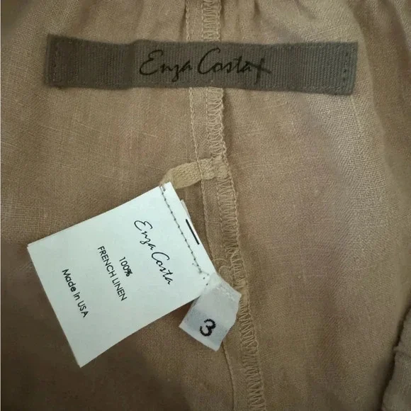 Enzo Costa Easy Pants French Linen Lightweight Summer Women’s size 3 Medium